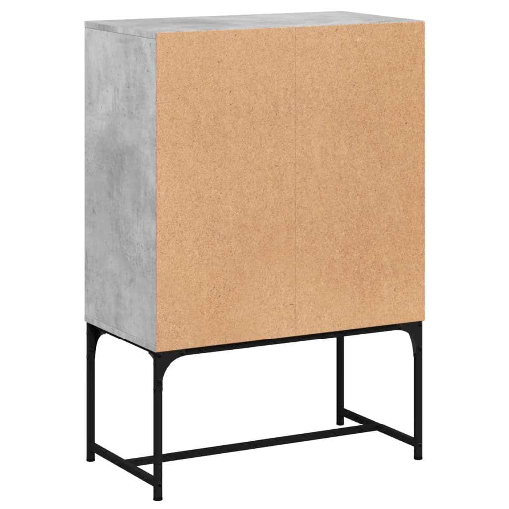 Bijzetkast met glazen deuren 69x37x100 cm betongrijs is nu te koop bij PeponiXL, paradijselijk wonen!