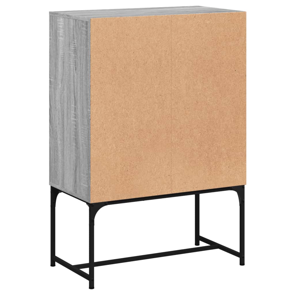 Bijzetkast met glazen deuren 69x37x100 cm grijs sonoma eiken is nu te koop bij PeponiXL, paradijselijk wonen!