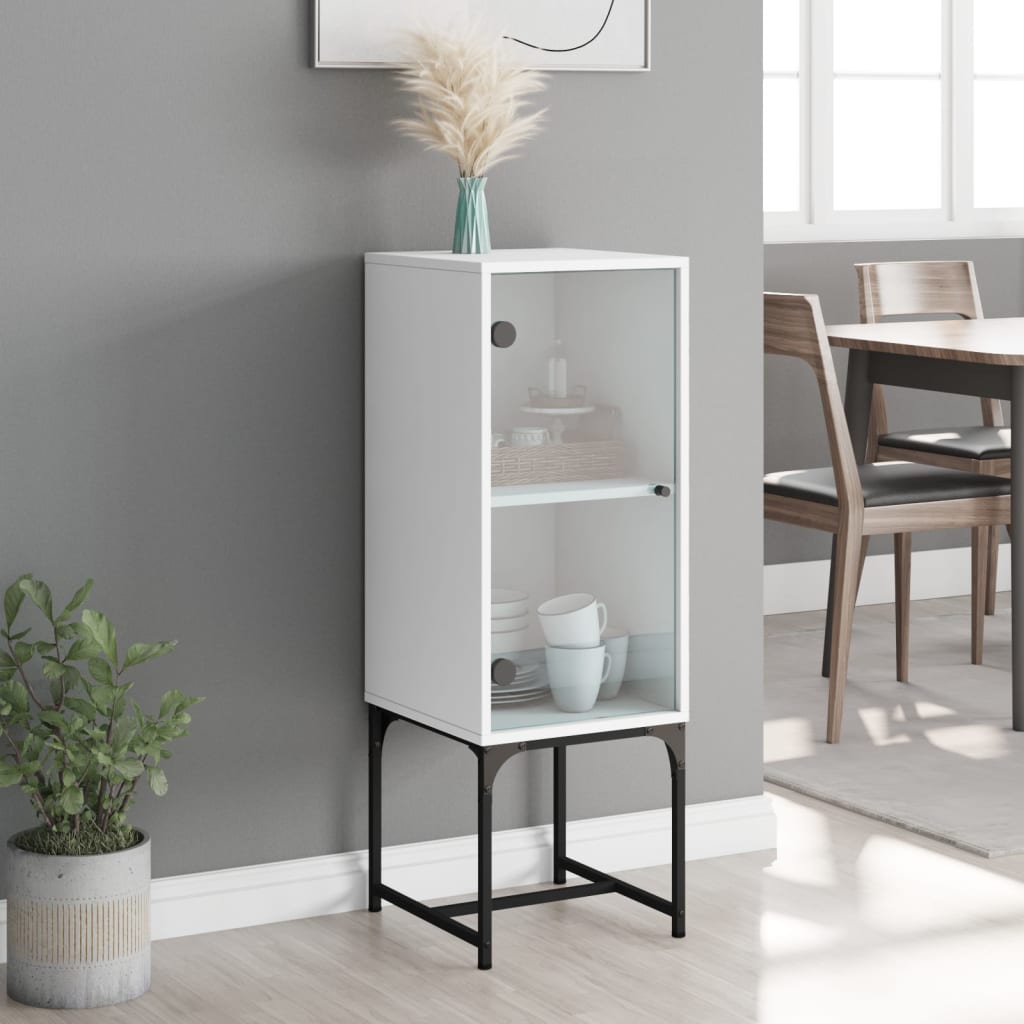 Bijzetkast met glazen deur 35x37x100 cm wit is nu te koop bij PeponiXL, paradijselijk wonen!