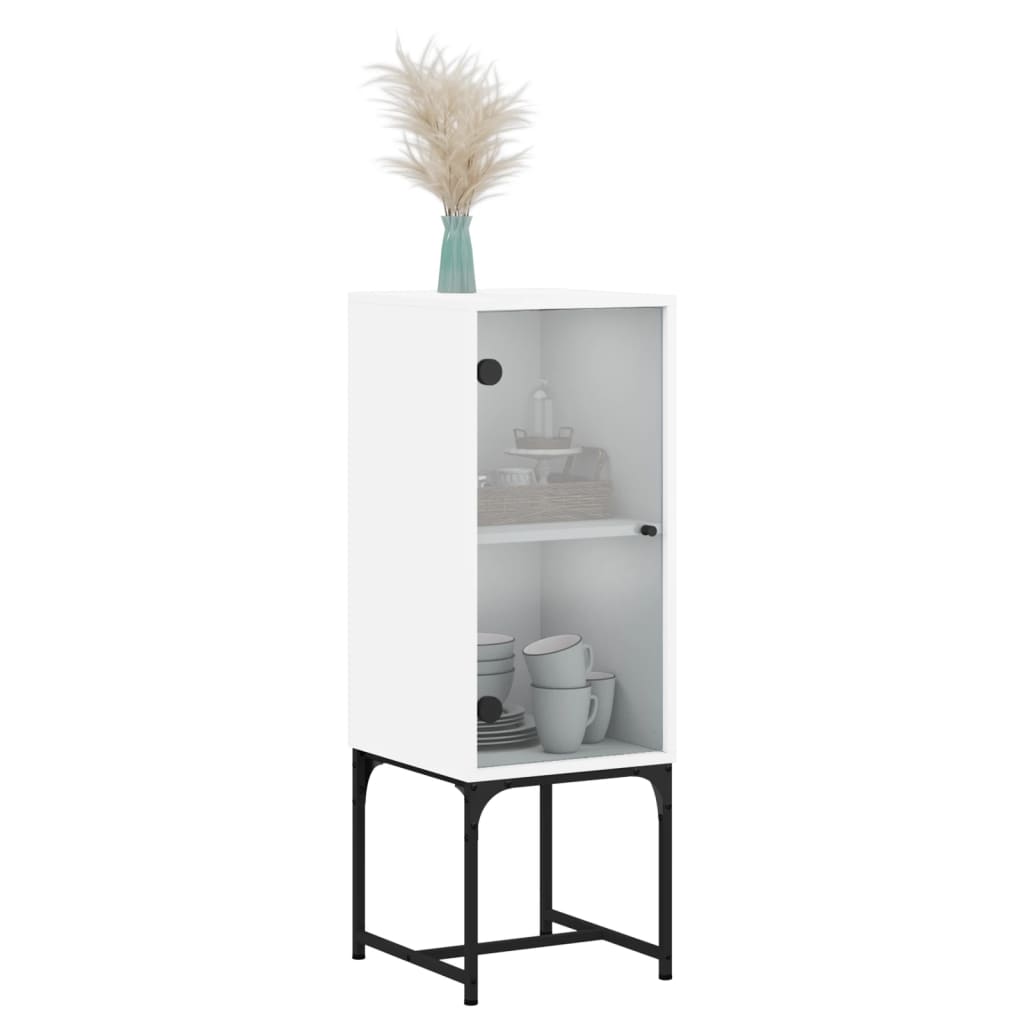 Bijzetkast met glazen deur 35x37x100 cm wit is nu te koop bij PeponiXL, paradijselijk wonen!