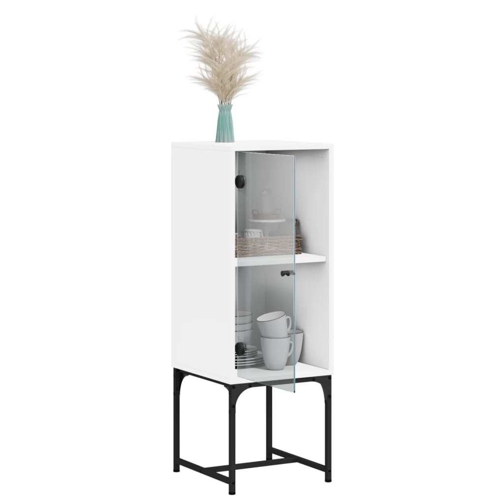 Bijzetkast met glazen deur 35x37x100 cm wit is nu te koop bij PeponiXL, paradijselijk wonen!