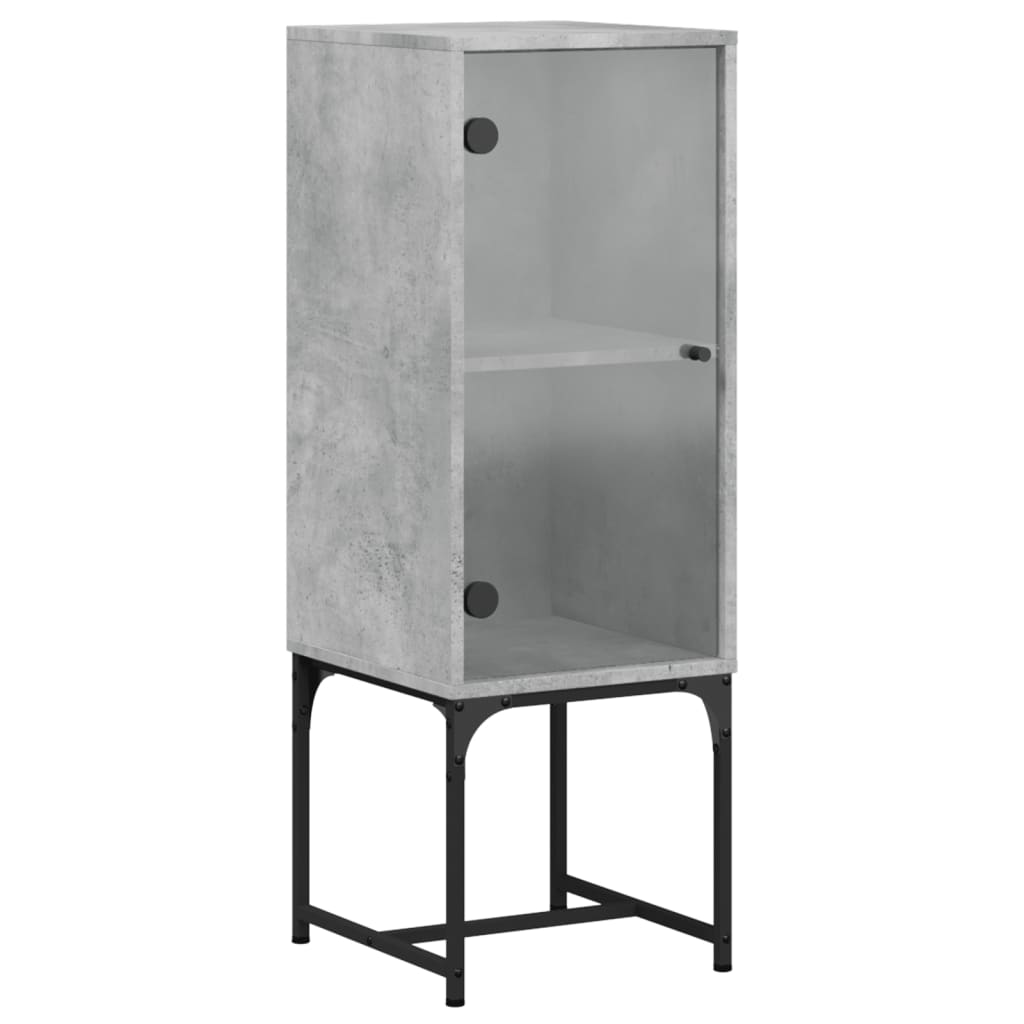 Bijzetkast met glazen deur 35x37x100 cm betongrijs is nu te koop bij PeponiXL, paradijselijk wonen!