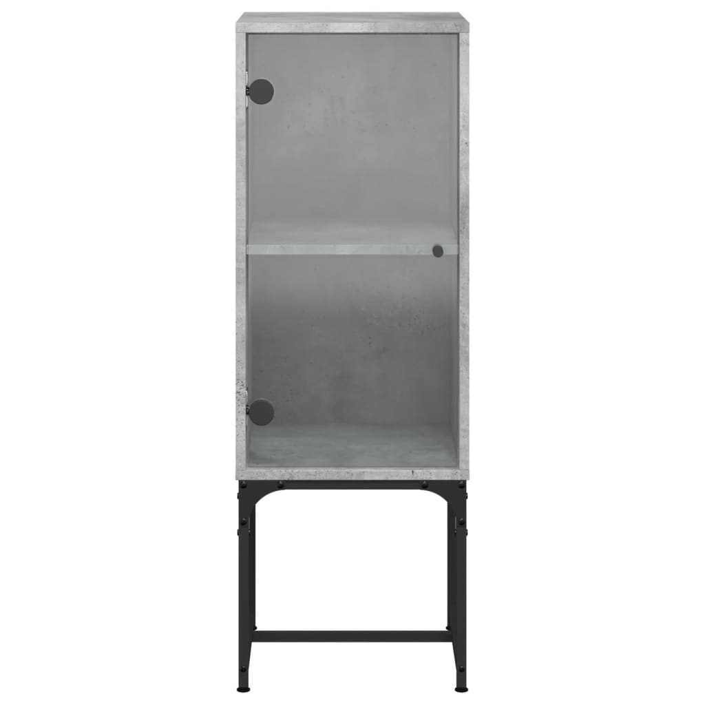 Bijzetkast met glazen deur 35x37x100 cm betongrijs is nu te koop bij PeponiXL, paradijselijk wonen!