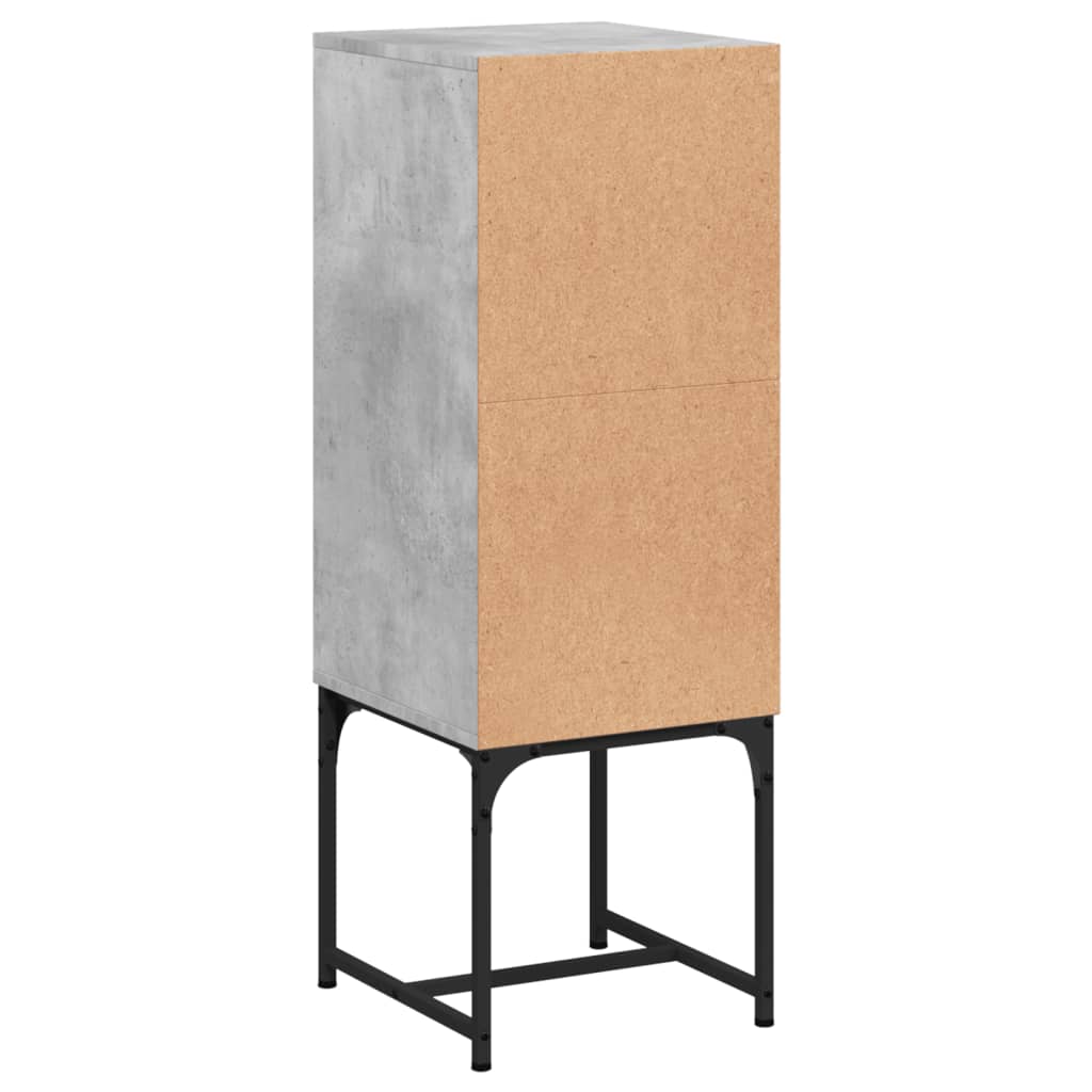 Bijzetkast met glazen deur 35x37x100 cm betongrijs is nu te koop bij PeponiXL, paradijselijk wonen!
