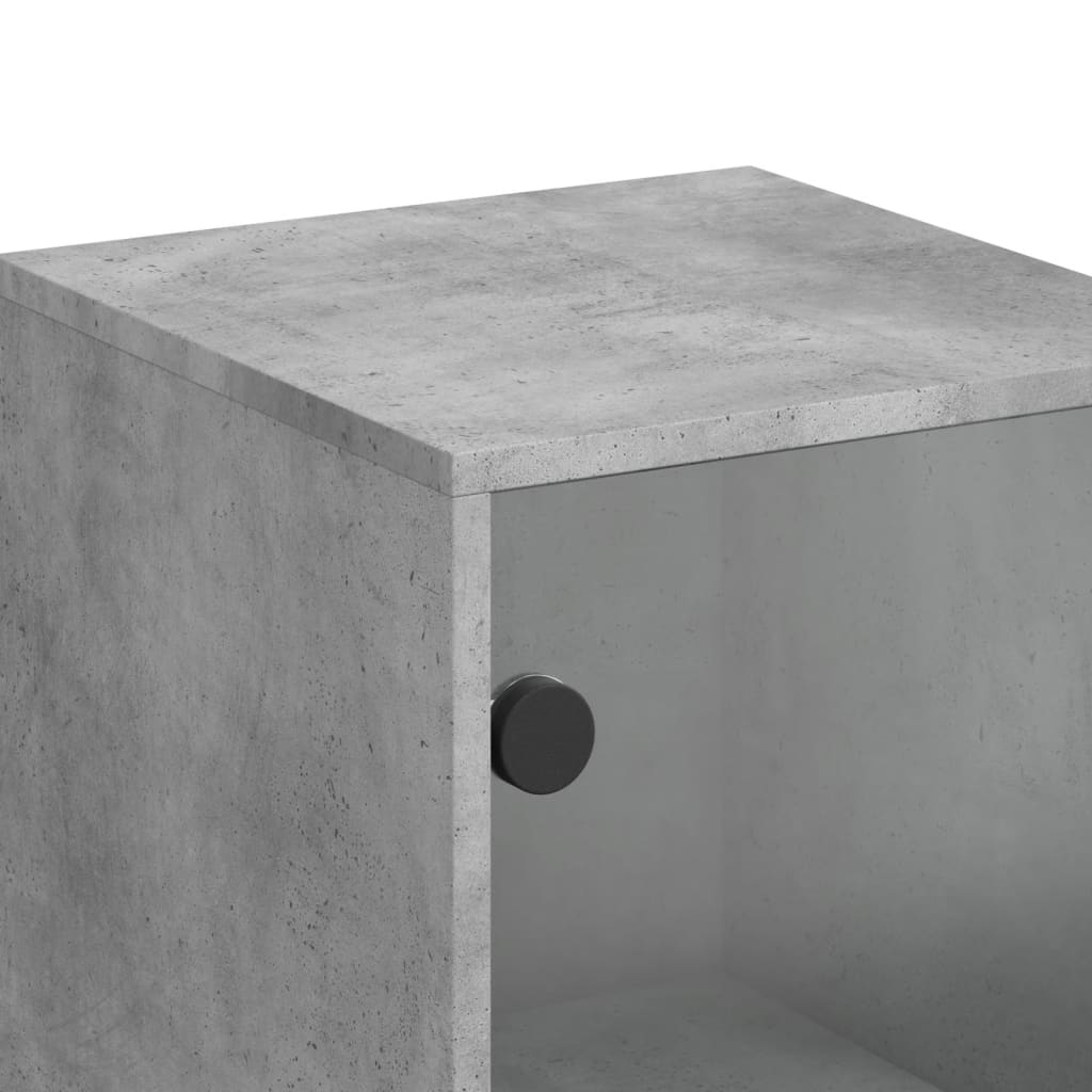 Bijzetkast met glazen deur 35x37x100 cm betongrijs is nu te koop bij PeponiXL, paradijselijk wonen!