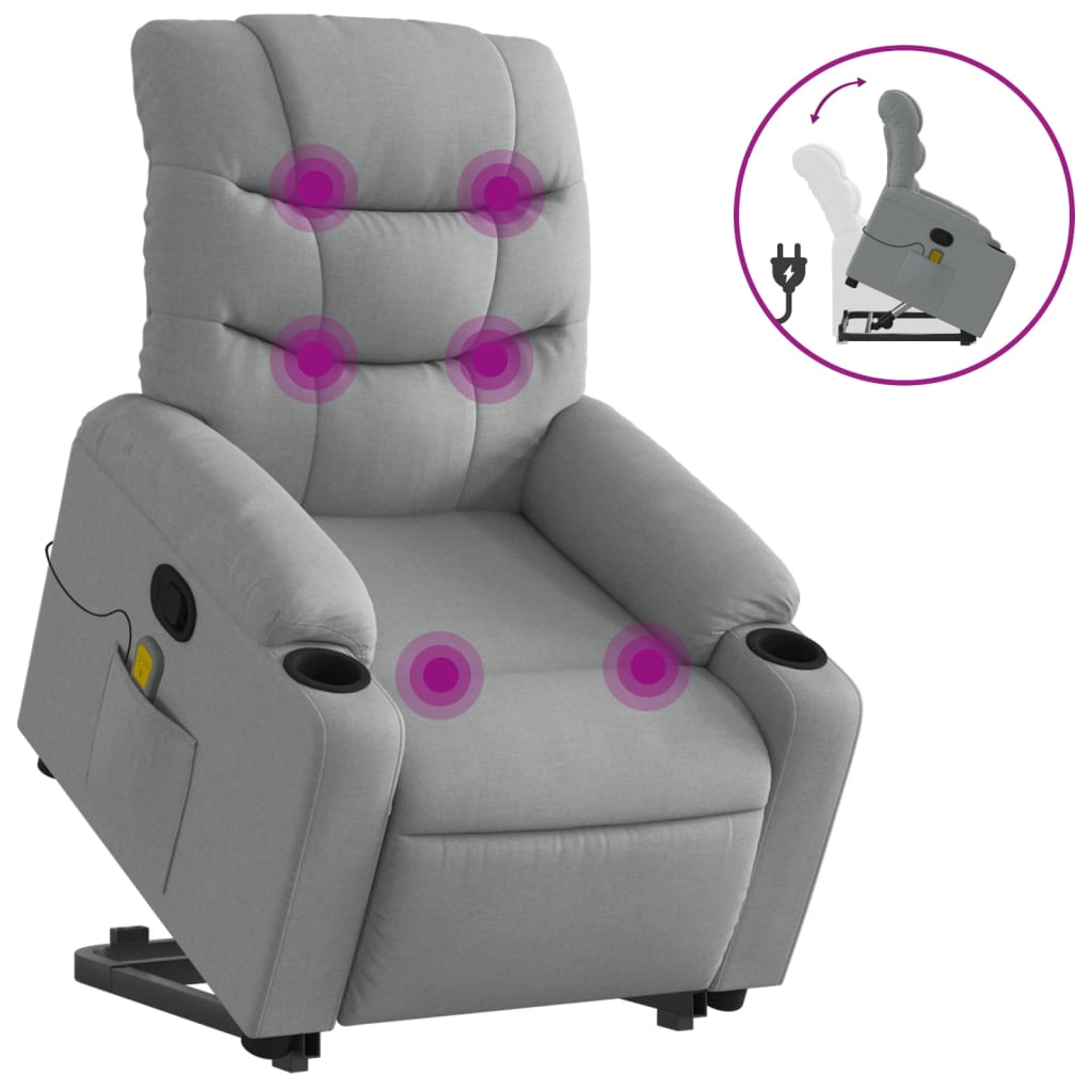 Sta-op-massagestoel verstelbaar stof lichtgrijs is nu te koop bij PeponiXL, paradijselijk wonen!