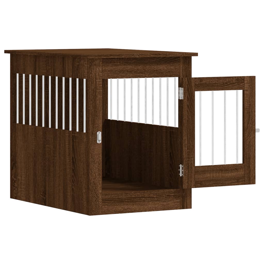 Hondenbench 55 x 80 x 68 cm bewerkt hout bruin eikenkleur is nu te koop bij PeponiXL, paradijselijk wonen!