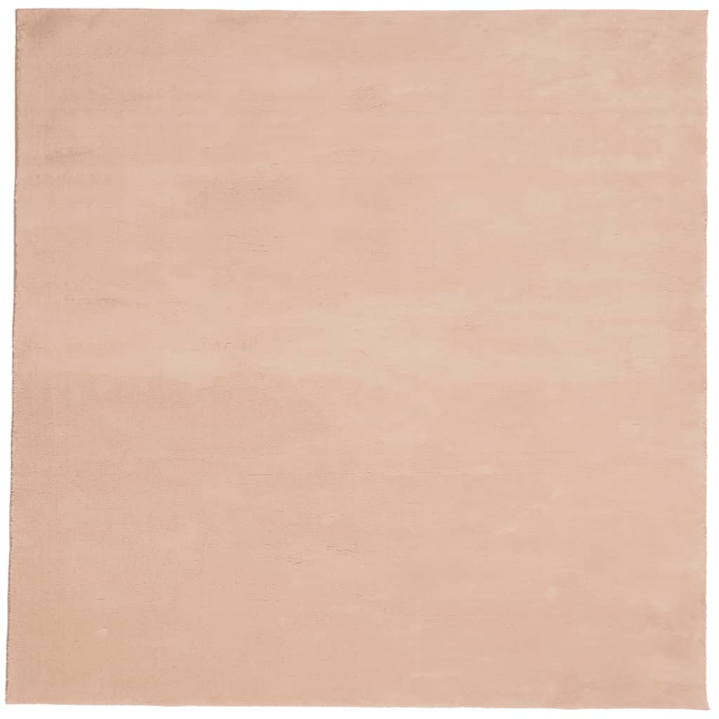 Vloerkleed HUARTE laagpolig zacht wasbaar 160x160 cm roze is nu te koop bij PeponiXL, paradijselijk wonen!