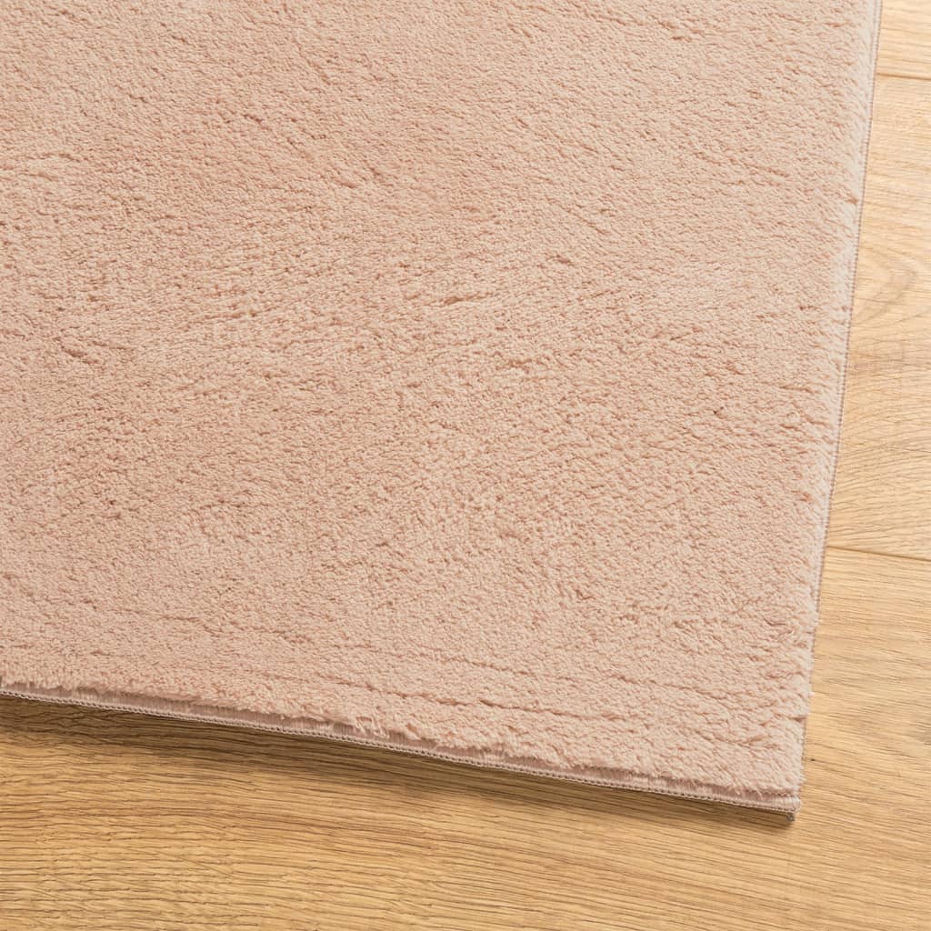 Vloerkleed HUARTE laagpolig zacht wasbaar 160x230 cm roze is nu te koop bij PeponiXL, paradijselijk wonen!