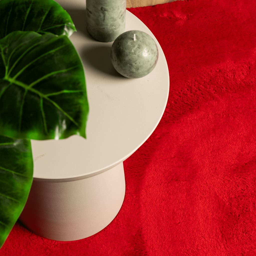 Vloerkleed HUARTE laagpolig zacht wasbaar 140x200 cm rood is nu te koop bij PeponiXL, paradijselijk wonen!