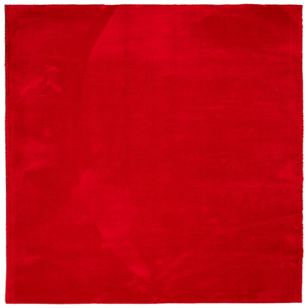 Vloerkleed HUARTE laagpolig zacht wasbaar 160x160 cm rood is nu te koop bij PeponiXL, paradijselijk wonen!