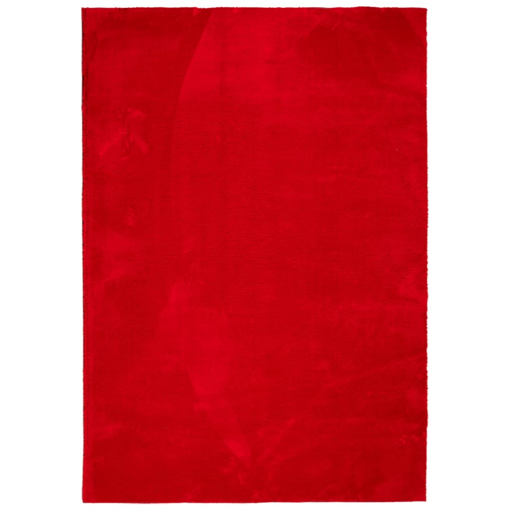 Vloerkleed HUARTE laagpolig zacht wasbaar 160x230 cm rood is nu te koop bij PeponiXL, paradijselijk wonen!