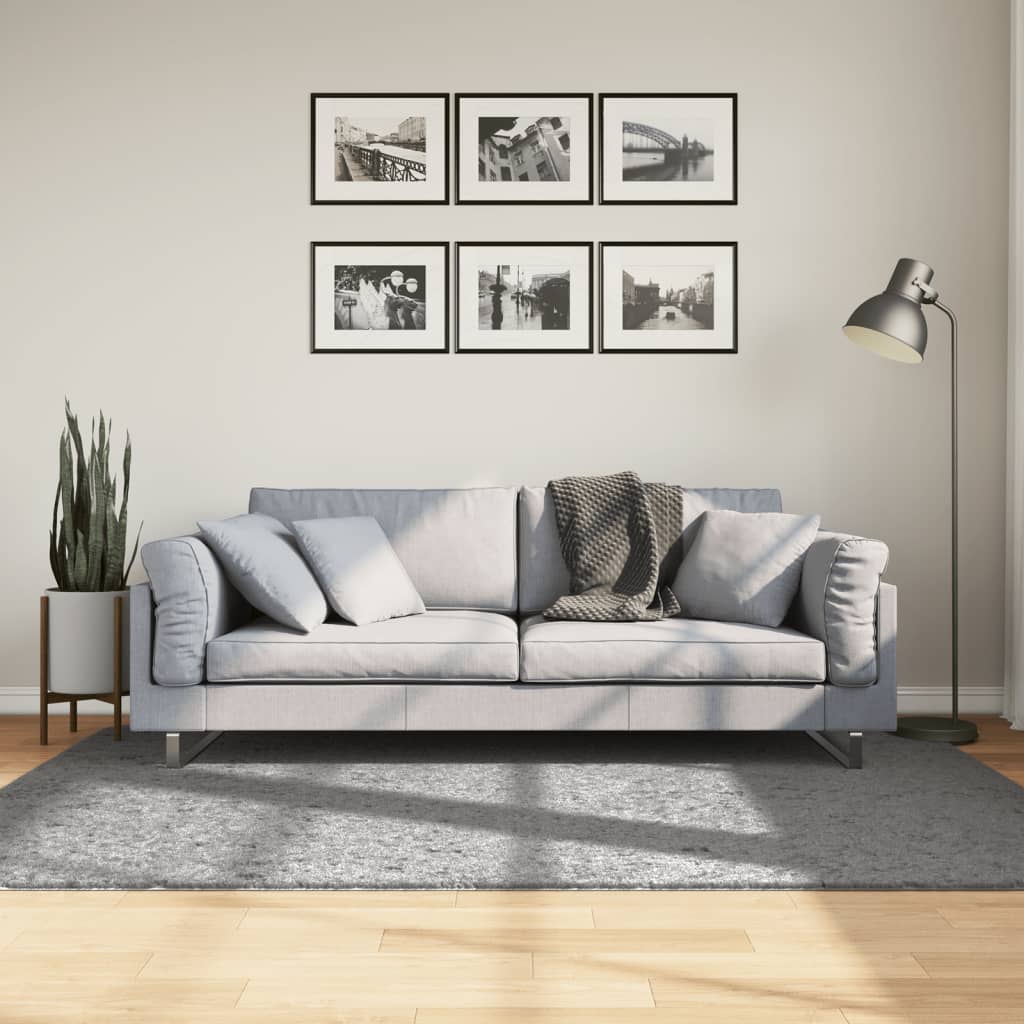 Vloerkleed PAMPLONA shaggy hoogpolig modern 140x200 cm grijs is nu te koop bij PeponiXL, paradijselijk wonen!