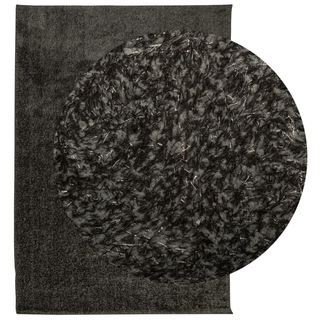 Vloerkleed ISTAN hoogpolig glanzend 120x170 cm antracietkleurig is nu te koop bij PeponiXL, paradijselijk wonen!