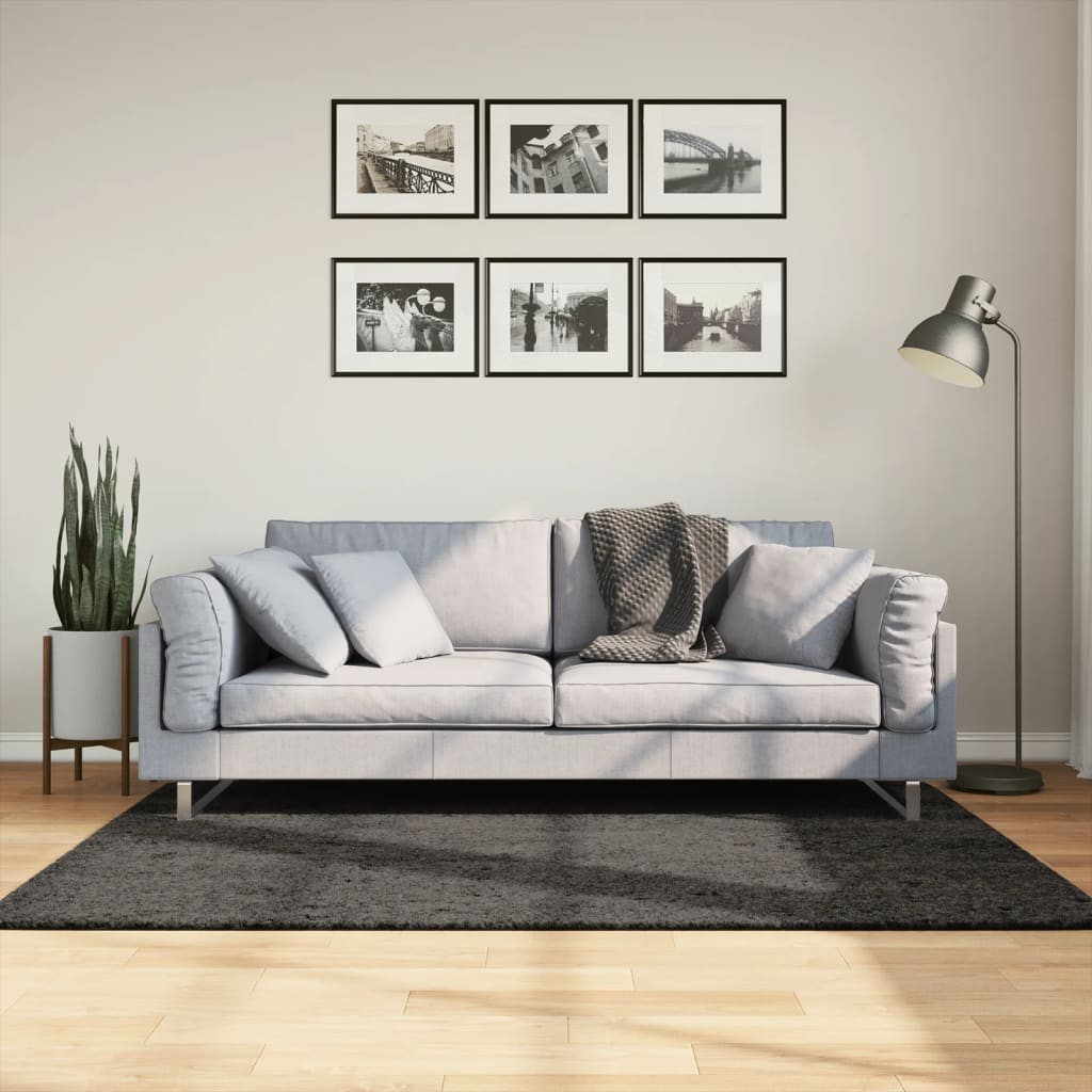 Vloerkleed ISTAN hoogpolig glanzend 120x170 cm antracietkleurig is nu te koop bij PeponiXL, paradijselijk wonen!