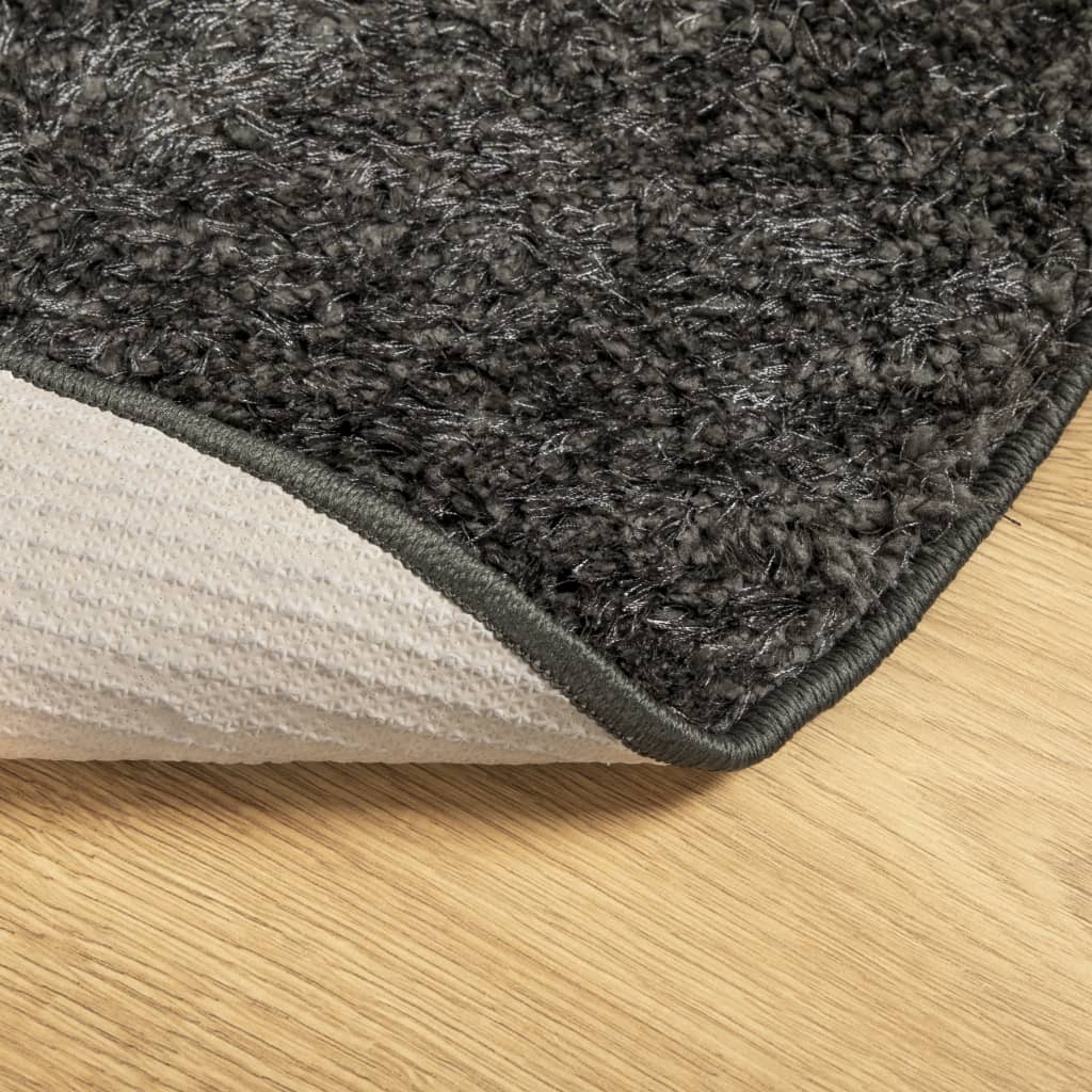 Vloerkleed ISTAN hoogpolig glanzend Ø 160 cm antracietkleurig is nu te koop bij PeponiXL, paradijselijk wonen!