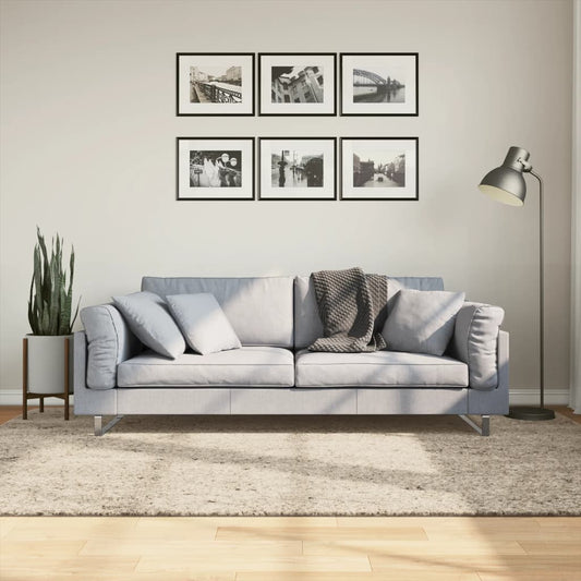 Vloerkleed ISTAN hoogpolig glanzend 160x230 cm beige is nu te koop bij PeponiXL, paradijselijk wonen!