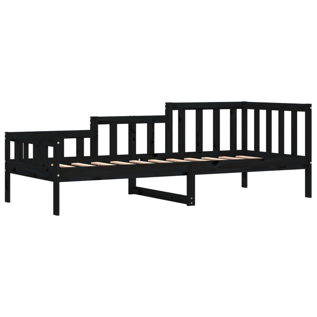 Slaapbank 80x200 cm massief grenenhout zwart is nu te koop bij PeponiXL, paradijselijk wonen!