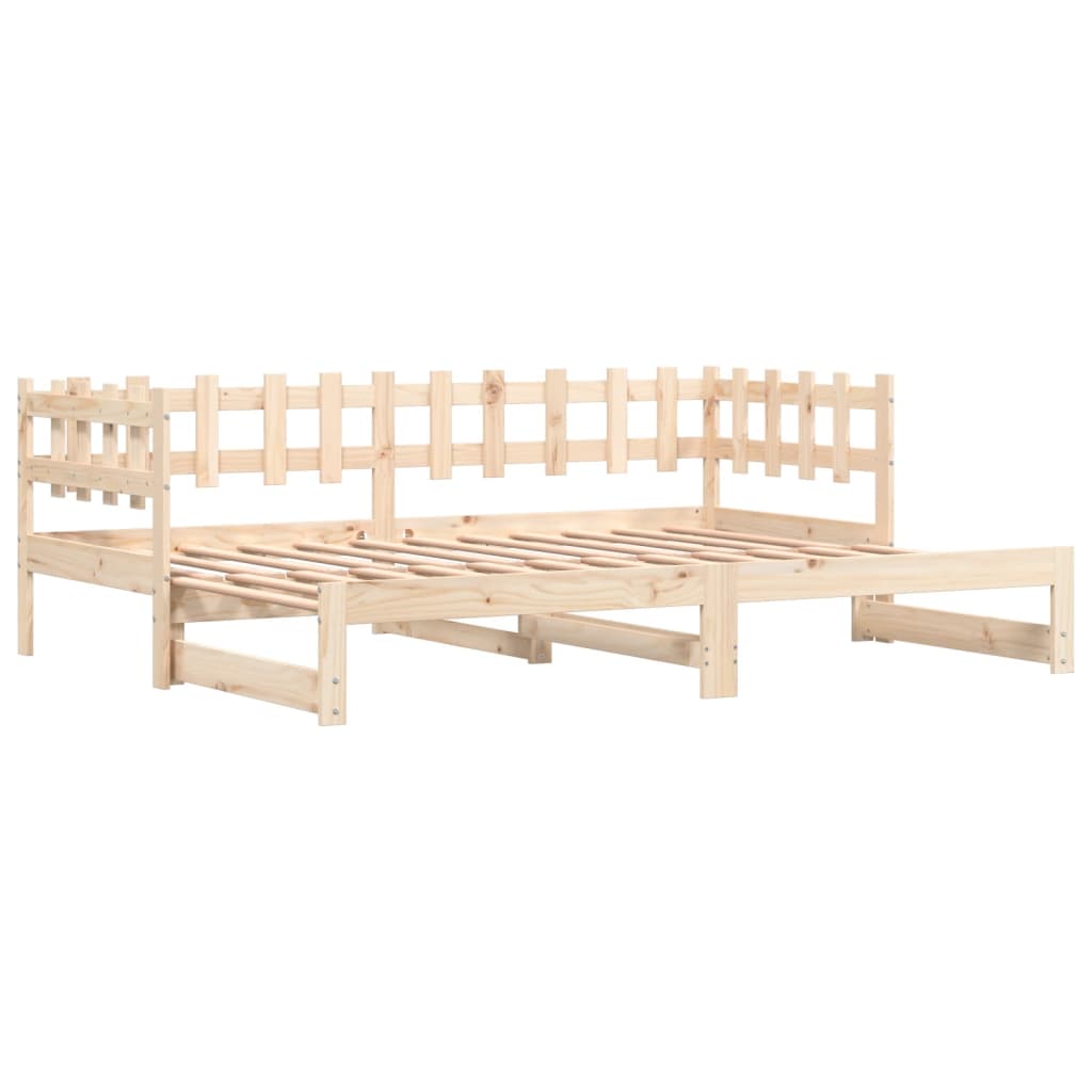 Slaapbank uitschuifbaar 2x(80x200) cm massief grenenhout is nu te koop bij PeponiXL, paradijselijk wonen!