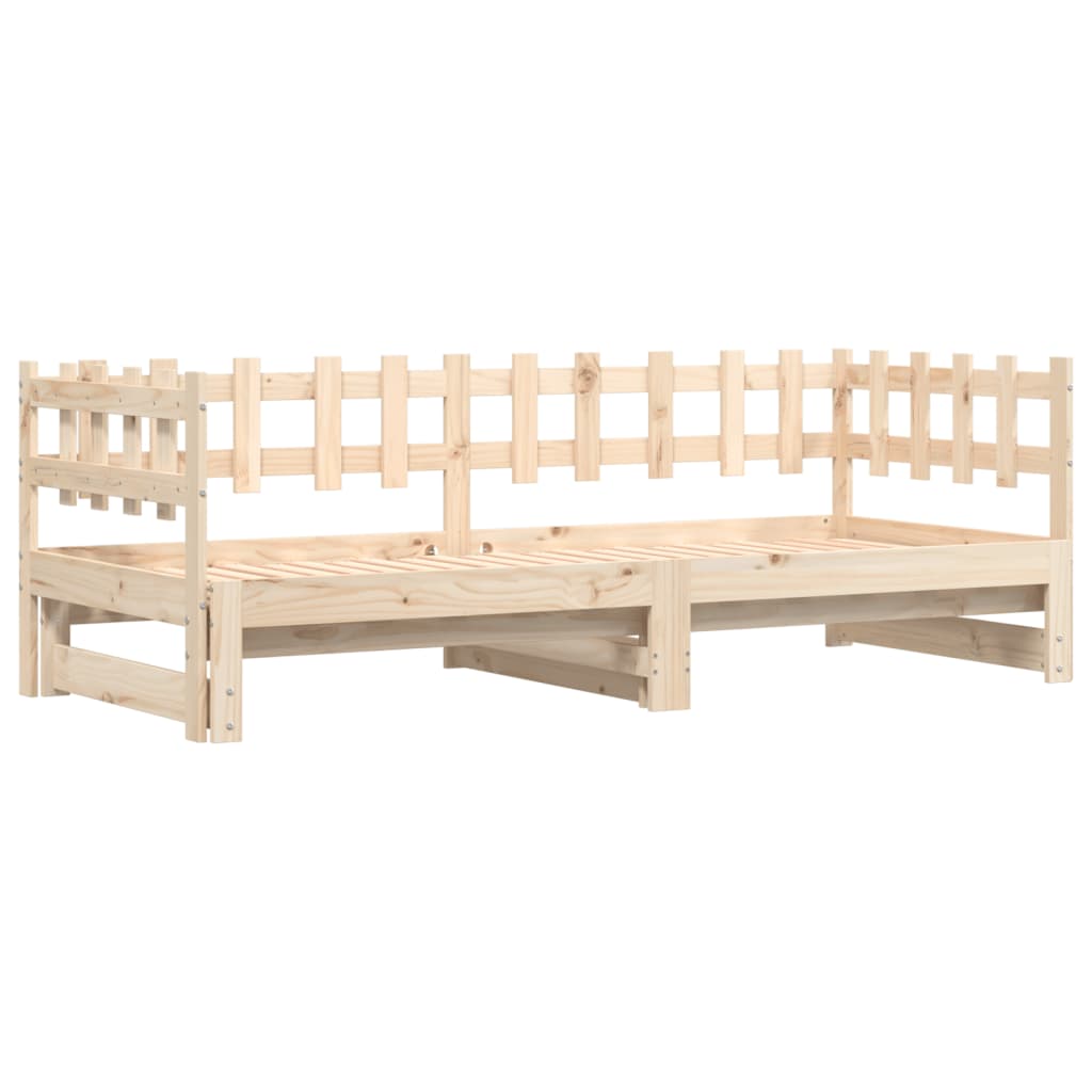 Slaapbank uitschuifbaar 2x(80x200) cm massief grenenhout is nu te koop bij PeponiXL, paradijselijk wonen!