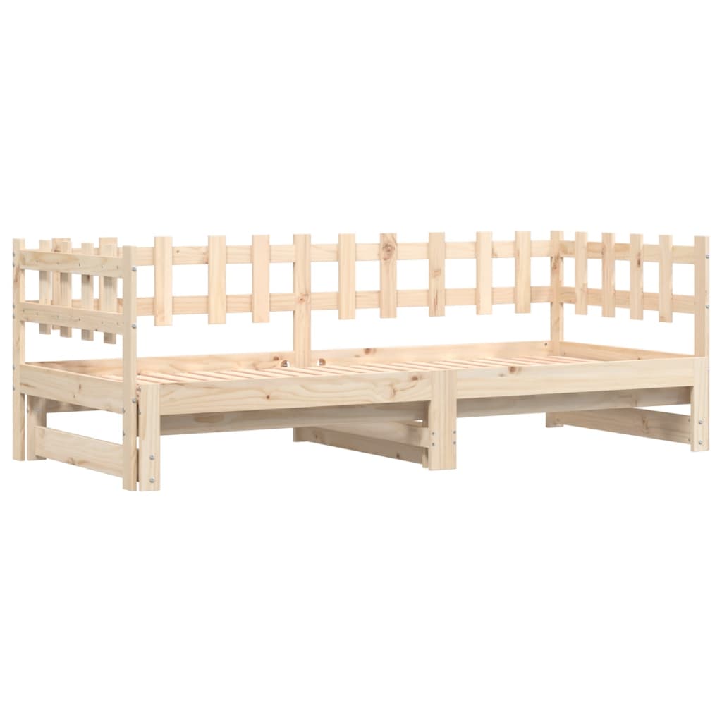 Slaapbank uitschuifbaar massief grenenhout 2x(90x200) cm is nu te koop bij PeponiXL, paradijselijk wonen!