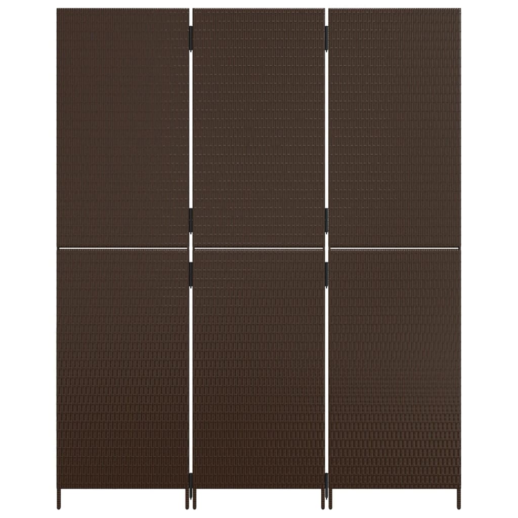 Kamerscherm 3 panelen poly rattan bruin is nu te koop bij PeponiXL, paradijselijk wonen!