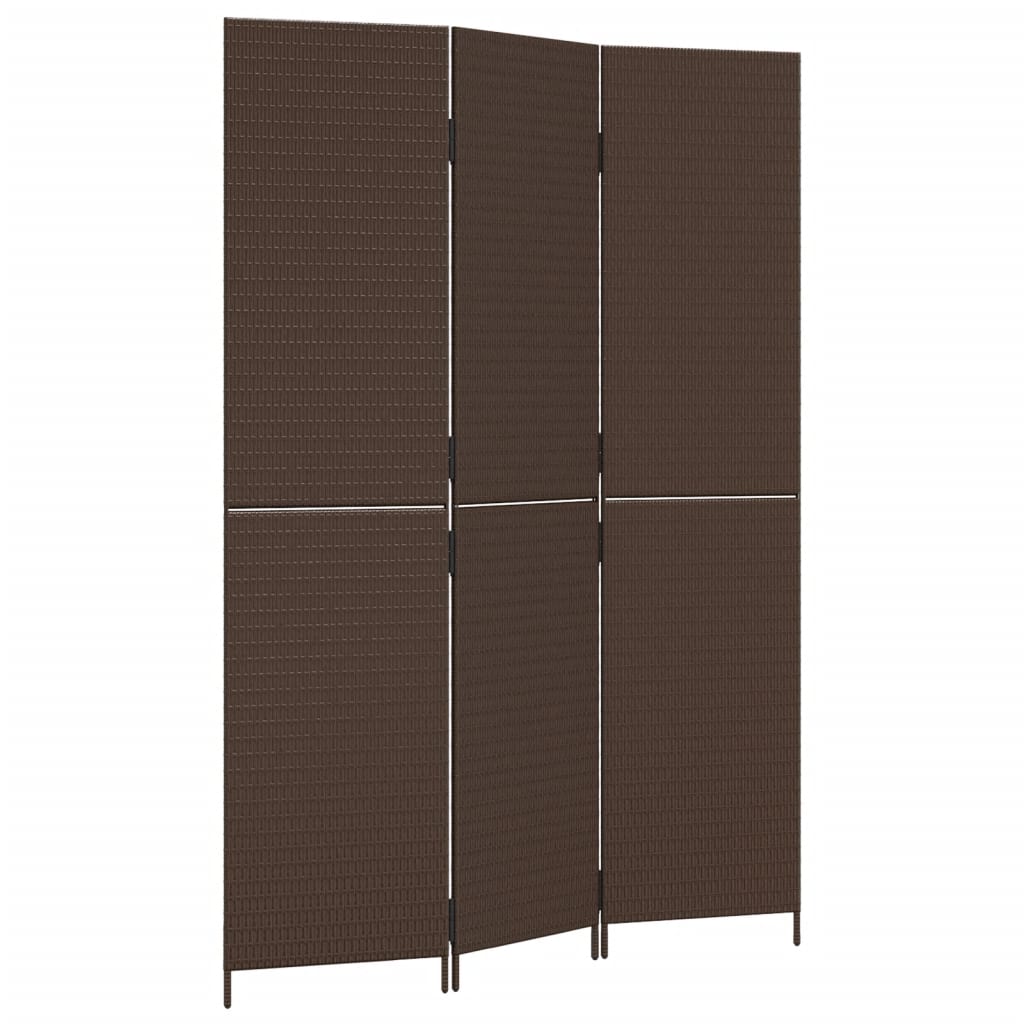 Kamerscherm 3 panelen poly rattan bruin is nu te koop bij PeponiXL, paradijselijk wonen!