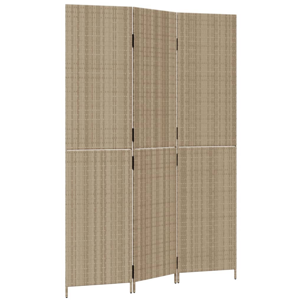 Kamerscherm 3 panelen poly rattan beige is nu te koop bij PeponiXL, paradijselijk wonen!