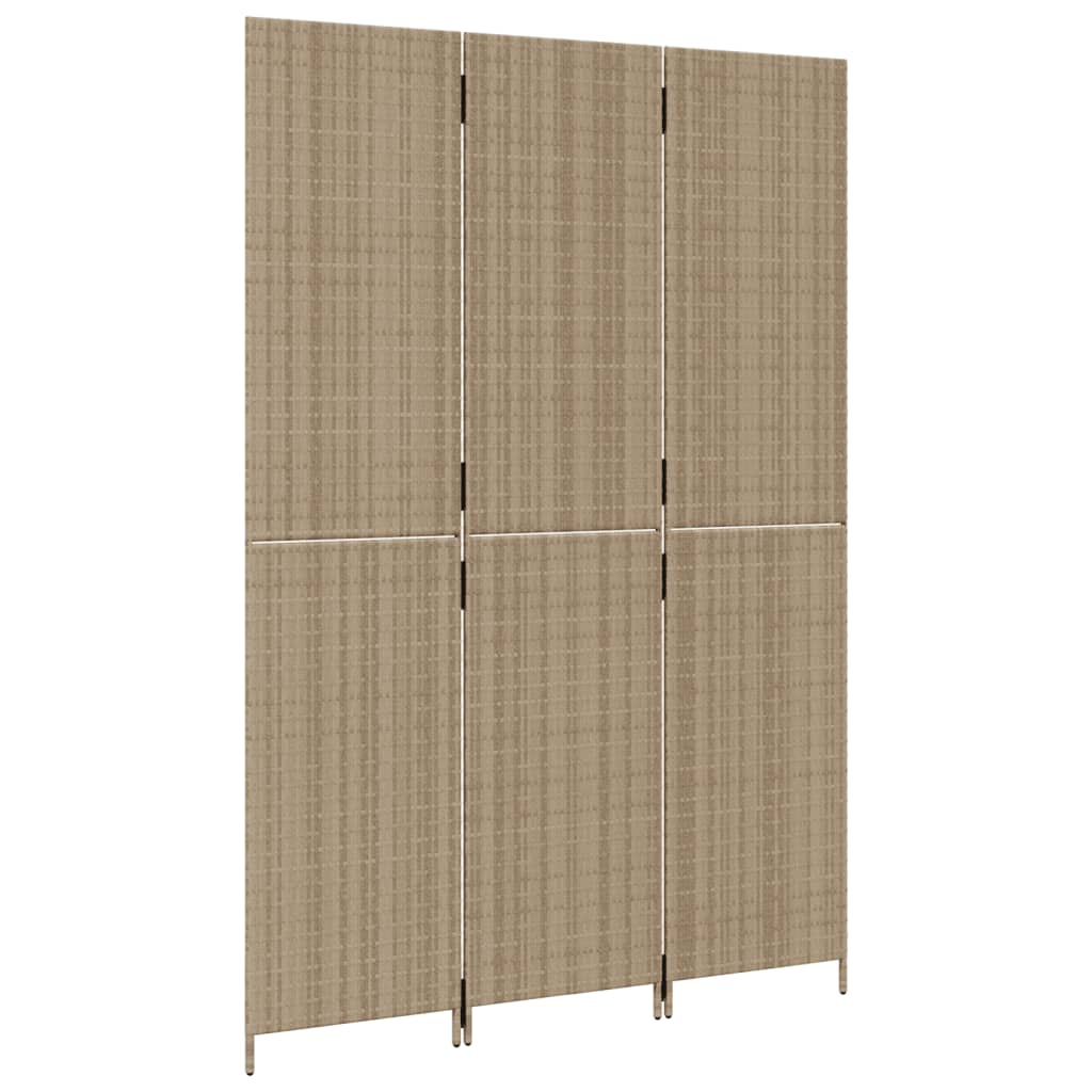 Kamerscherm 3 panelen poly rattan beige is nu te koop bij PeponiXL, paradijselijk wonen!