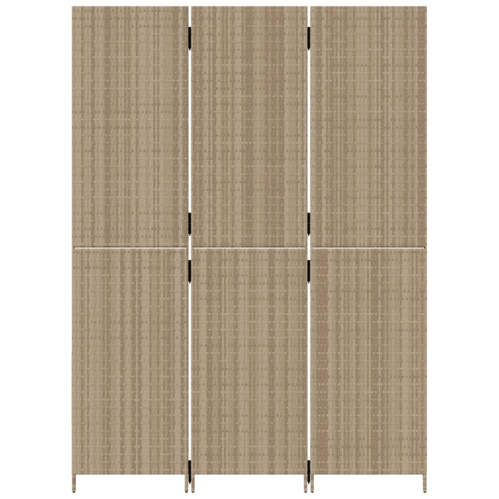 Kamerscherm 3 panelen poly rattan beige is nu te koop bij PeponiXL, paradijselijk wonen!