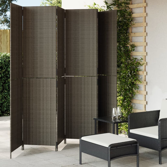 Kamerscherm 6 panelen poly rattan grijs is nu te koop bij PeponiXL, paradijselijk wonen!