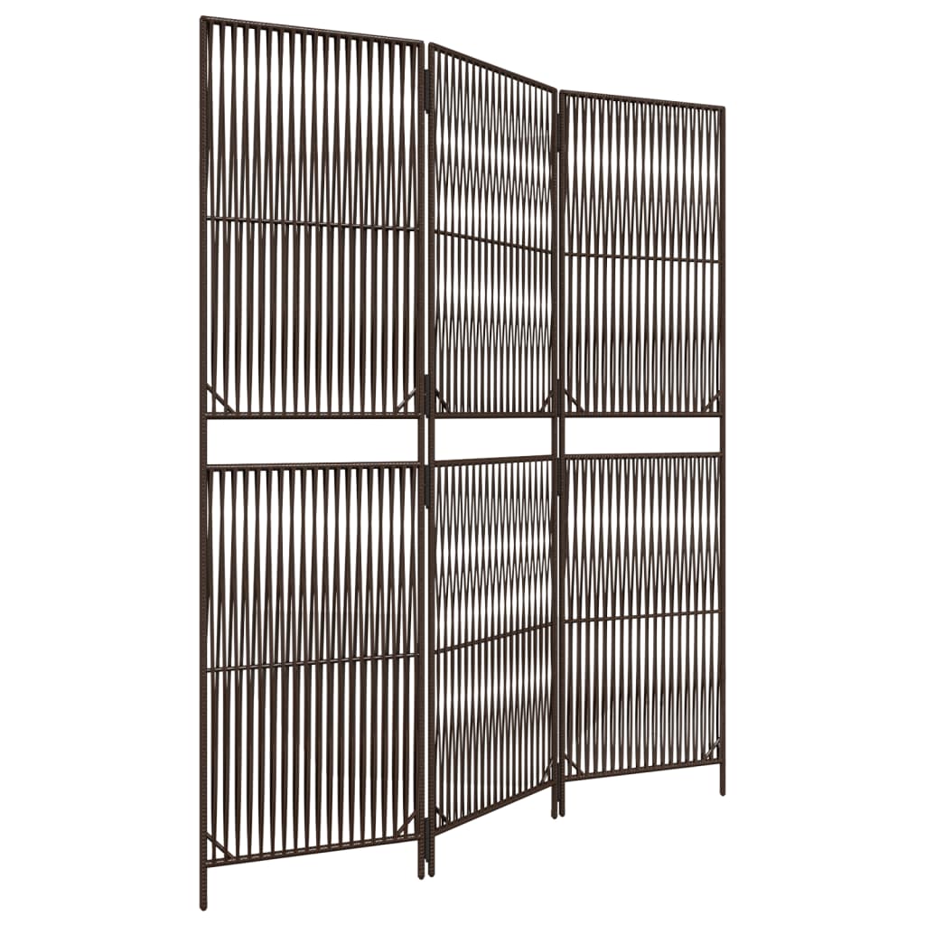 Kamerscherm 3 panelen poly rattan bruin is nu te koop bij PeponiXL, paradijselijk wonen!