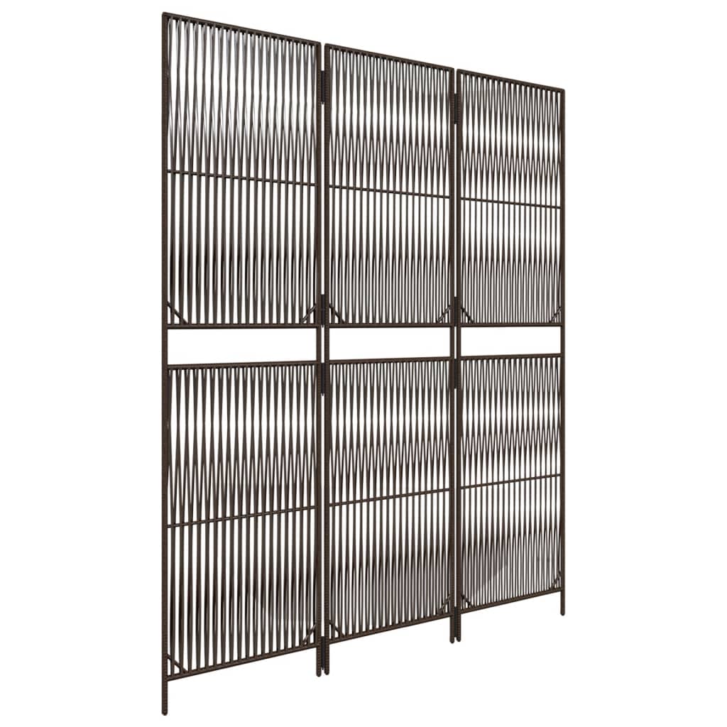 Kamerscherm 3 panelen poly rattan bruin is nu te koop bij PeponiXL, paradijselijk wonen!
