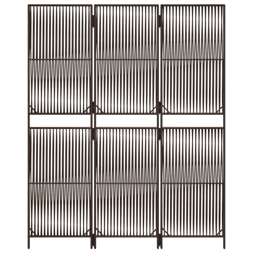 Kamerscherm 3 panelen poly rattan bruin is nu te koop bij PeponiXL, paradijselijk wonen!