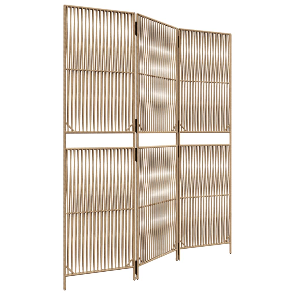 Kamerscherm 3 panelen poly rattan beige is nu te koop bij PeponiXL, paradijselijk wonen!