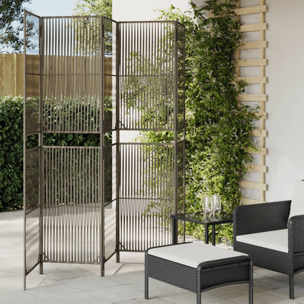 Kamerscherm 5 panelen poly rattan grijs is nu te koop bij PeponiXL, paradijselijk wonen!