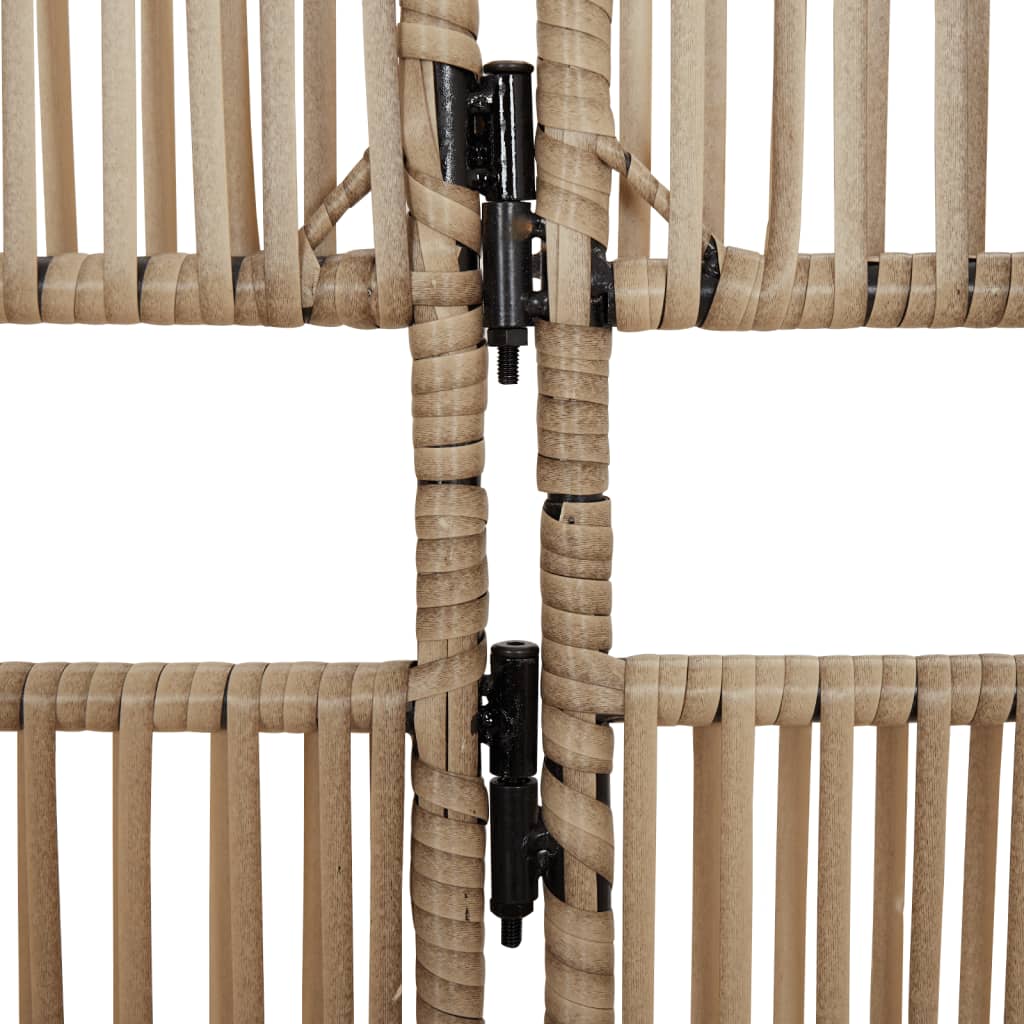 Kamerscherm 6 panelen poly rattan beige is nu te koop bij PeponiXL, paradijselijk wonen!