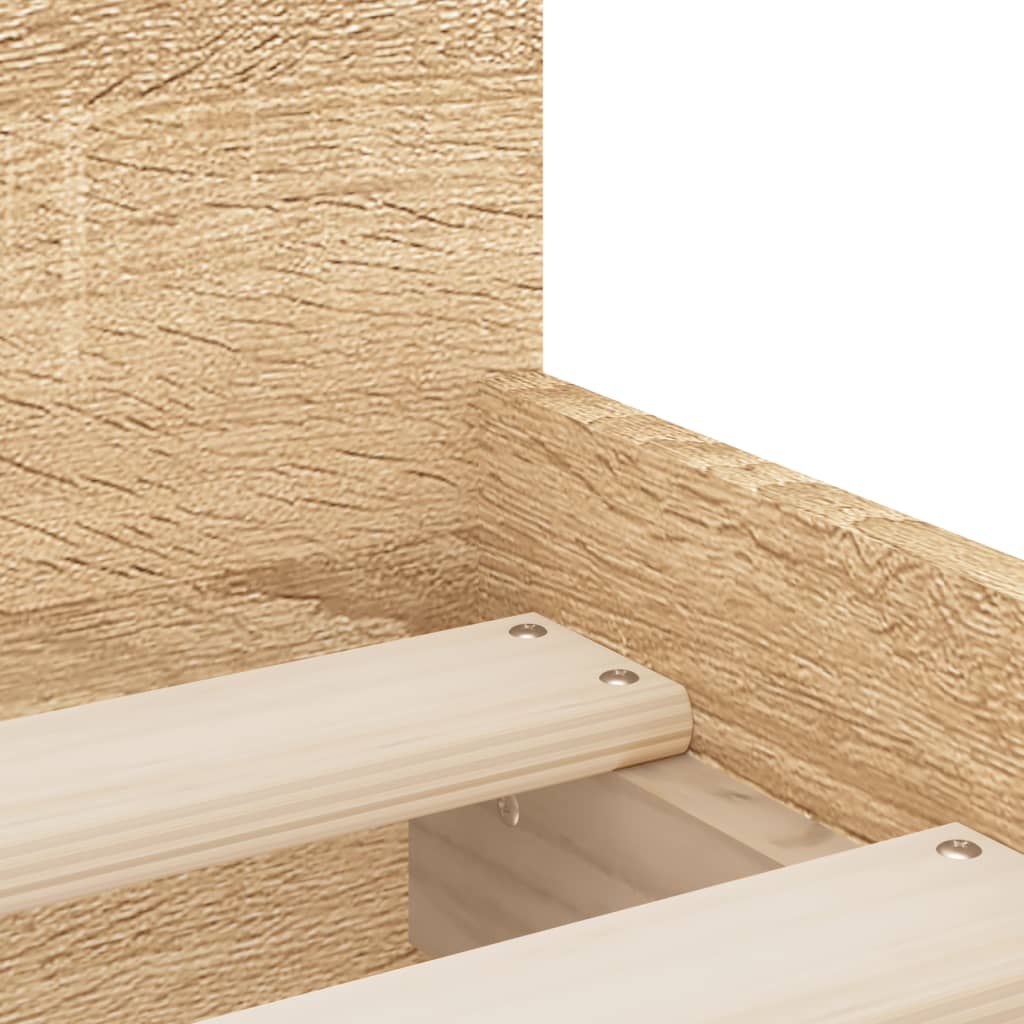 Bedframe met lades sonoma eikenkleurig 90x200 cm is nu te koop bij PeponiXL, paradijselijk wonen!