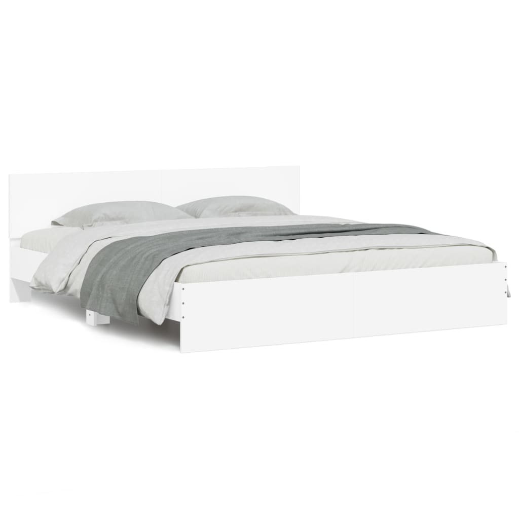 Bedframe met hoofdeinde wit 180x200 cm is nu te koop bij PeponiXL, paradijselijk wonen!