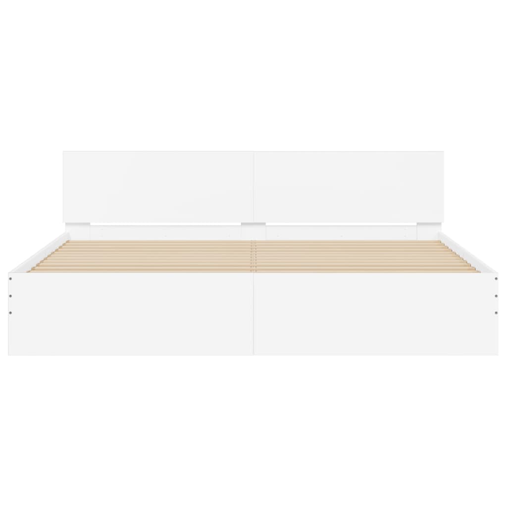 Bedframe met hoofdeinde wit 180x200 cm is nu te koop bij PeponiXL, paradijselijk wonen!