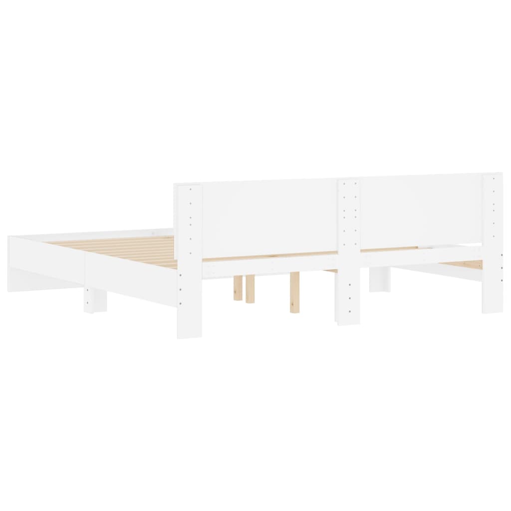 Bedframe met hoofdeinde wit 180x200 cm is nu te koop bij PeponiXL, paradijselijk wonen!