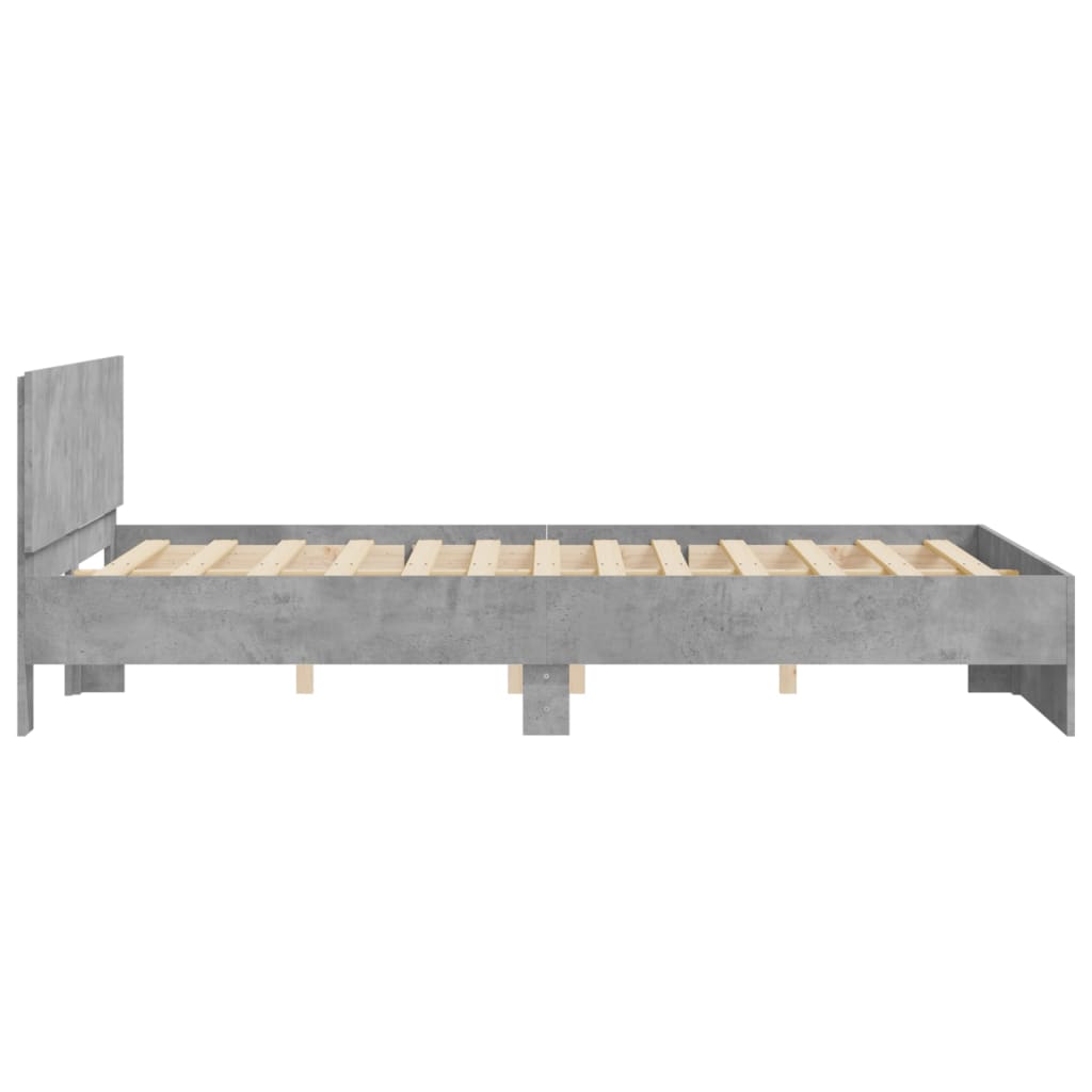 Bedframe met hoofdeinde betongrijs 140x200 cm is nu te koop bij PeponiXL, paradijselijk wonen!