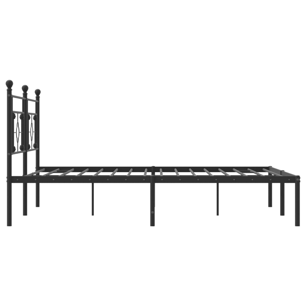 Bedframe met hoofdbord metaal zwart 183x213 cm is nu te koop bij PeponiXL, paradijselijk wonen!