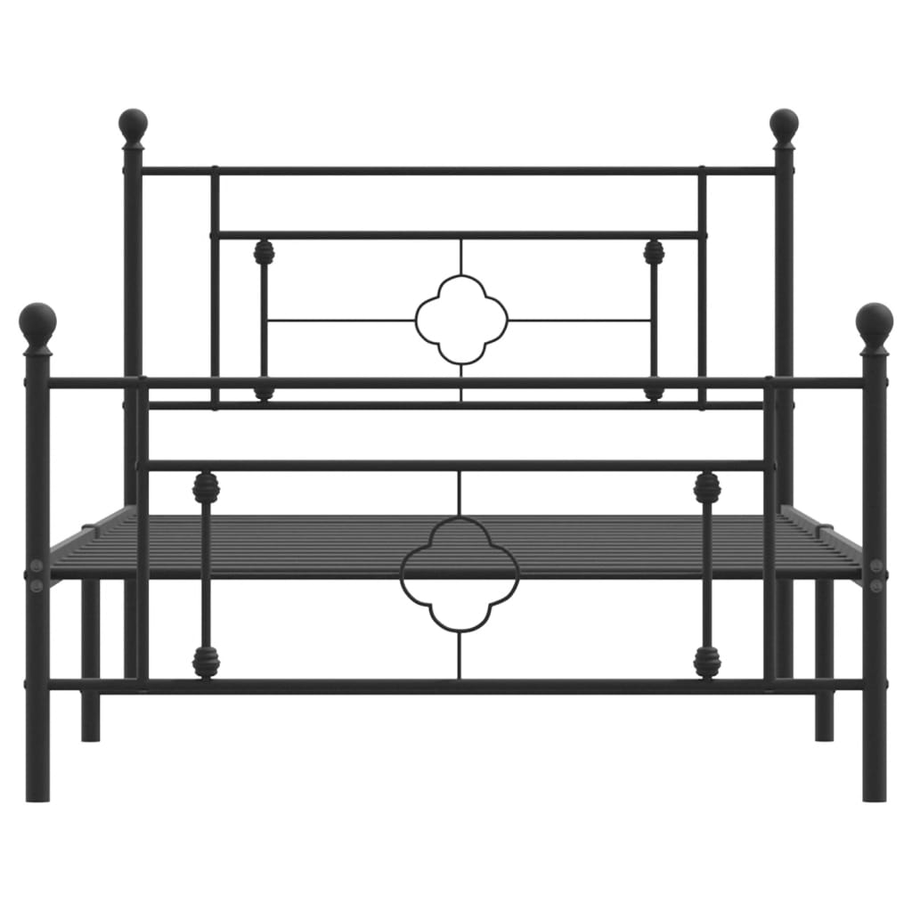 Bedframe met hoofd- en voeteneinde metaal zwart 107x203 cm is nu te koop bij PeponiXL, paradijselijk wonen!