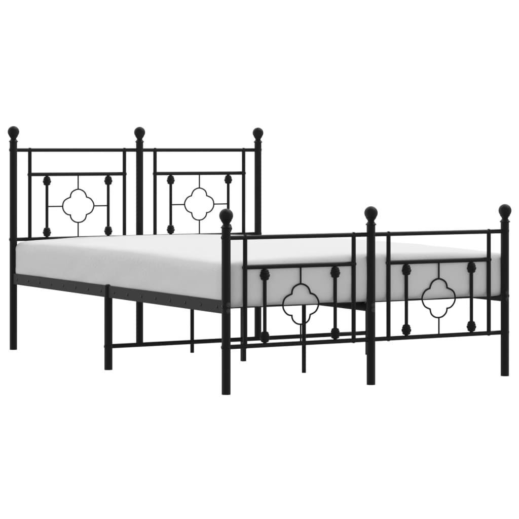 Bedframe met hoofd- en voeteneinde metaal zwart 120x190 cm is nu te koop bij PeponiXL, paradijselijk wonen!