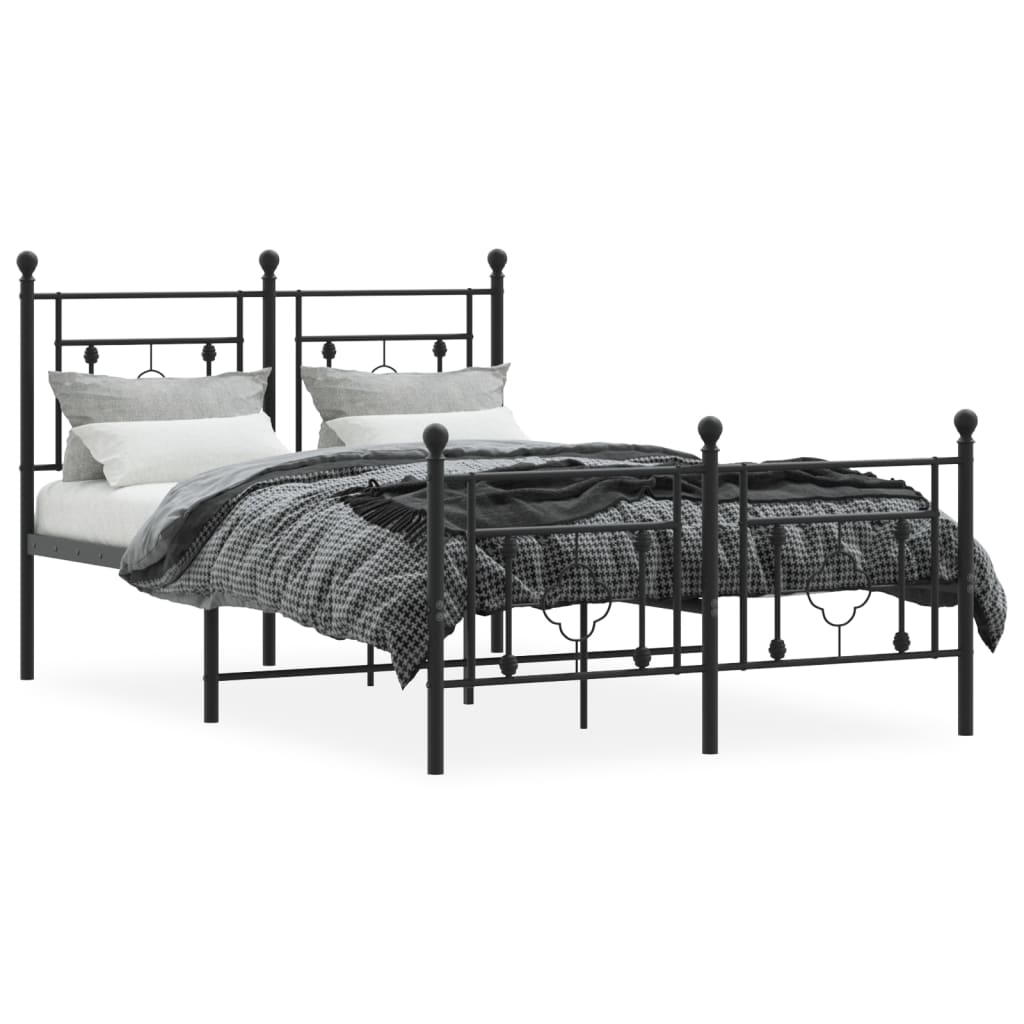 Bedframe met hoofd- en voeteneinde metaal zwart 120x190 cm is nu te koop bij PeponiXL, paradijselijk wonen!