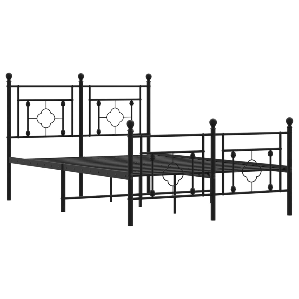Bedframe met hoofd- en voeteneinde metaal zwart 120x190 cm is nu te koop bij PeponiXL, paradijselijk wonen!