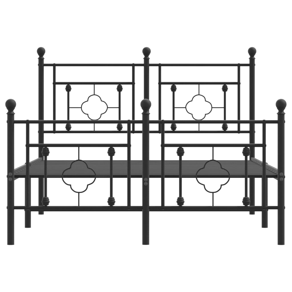 Bedframe met hoofd- en voeteneinde metaal zwart 120x190 cm is nu te koop bij PeponiXL, paradijselijk wonen!