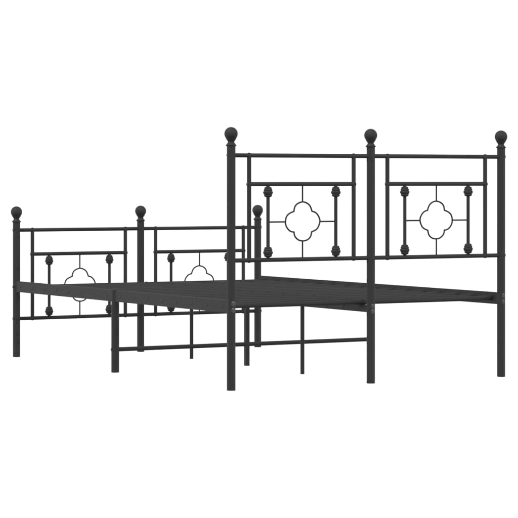 Bedframe met hoofd- en voeteneinde metaal zwart 120x190 cm is nu te koop bij PeponiXL, paradijselijk wonen!