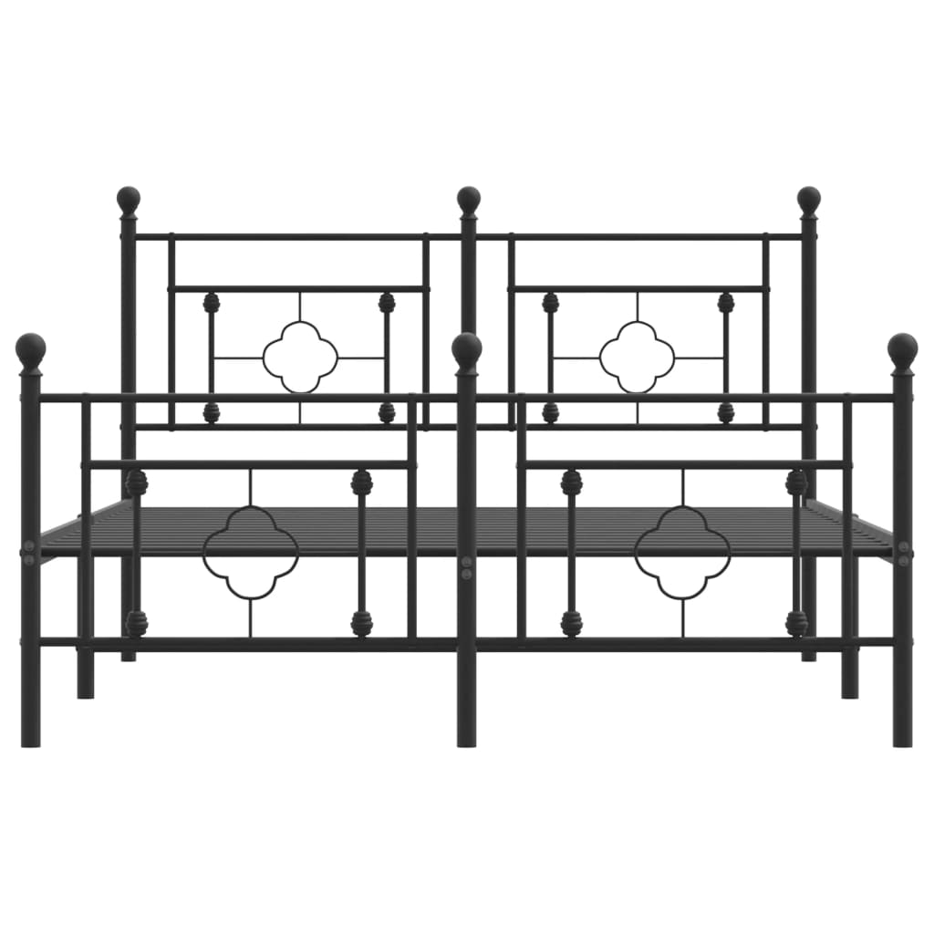 Bedframe met hoofd- en voeteneinde metaal zwart 135x190 cm is nu te koop bij PeponiXL, paradijselijk wonen!